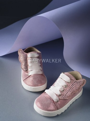 Βαπτιστικά παπούτσια ροζ antique Babywalker LU 6038