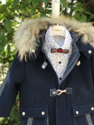 Βαπτιστικό Κοστούμι MiChiamo Α4101-ΜΠΛΕ-ΜΠΟΡΝΤΩ